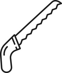 Hand saw isolated carpenter or gardener tool icon