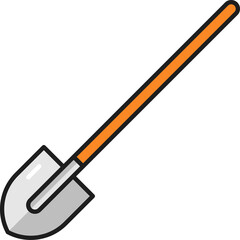 Spade or shovel isolated gardening tool color icon