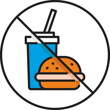 recommend clip art: Forbidden to eat junk fast food, burger and soda