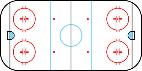 Ice hockey arena, pitch rink isolated outline icon