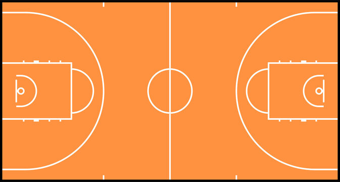 Basketball court with center circle isolated icon