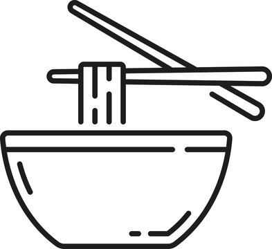 recommend clip art: Chinese noodles on sticks in round porcelain bowl
