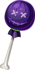 Halloween cartoon sweets, lollipop, vector candy