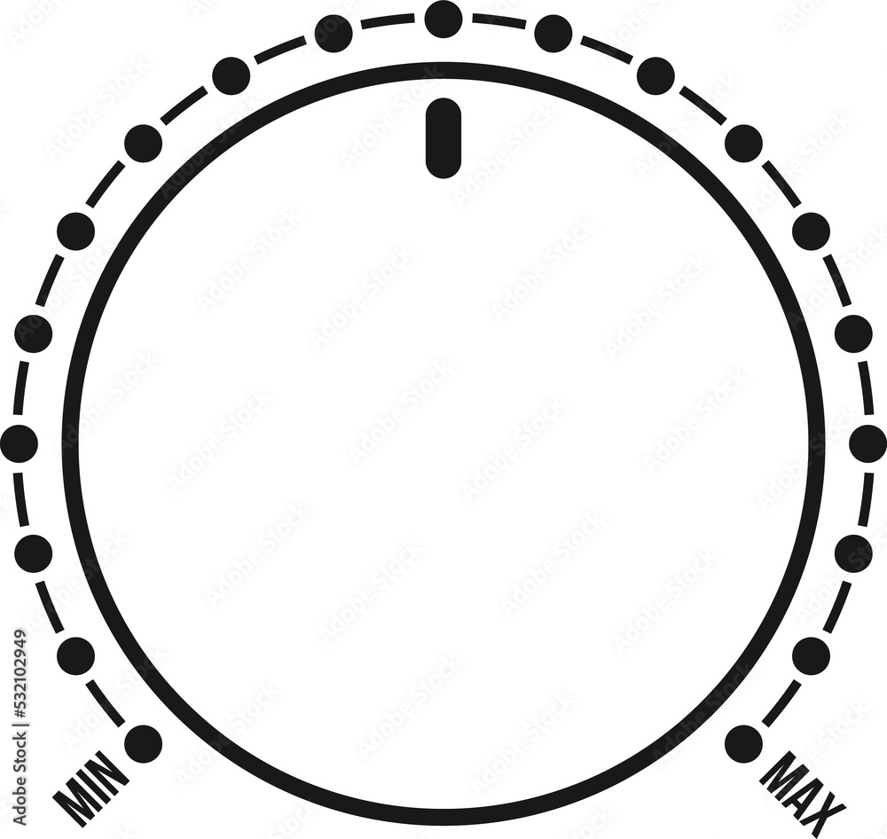 Poster sound control knob, volume settings button sign