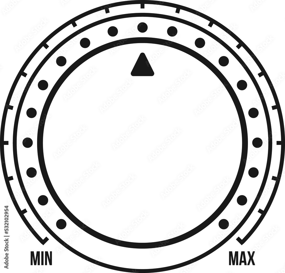 Poster volume settings sound control knob, min max level
