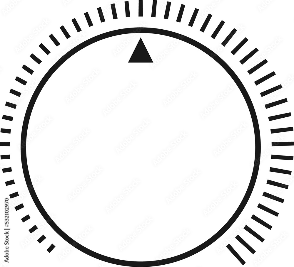 Poster volume settings sound control knob round dial sign