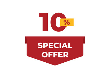 10% Special Offer Sale. Special offer sale red label. Modern Sticker concept. Vector illustration. 