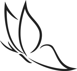 Moth outline butterfly isolated silhouette contour