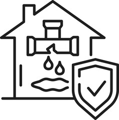 Home, house property insurance water leakage icon
