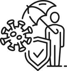 Health insurance, virus, shield and umbrella icon