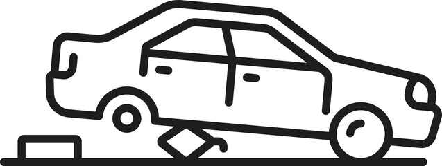 Car damage, collision or accident line icon