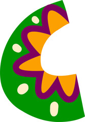 Mexican cartoon font letter, latin ABC symbol