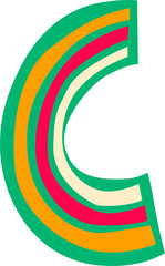 Fototapeta premium Mexican font cartoon letter, latin alphabet letter