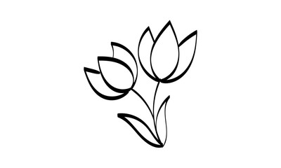 Floral Art.  flower drawing with line-art. Drawing vector graphics with floral pattern for design.