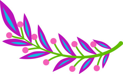 Twig with leaves, branch Mexican floral decoration