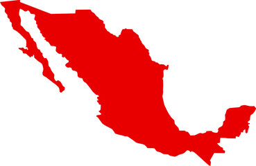 United Mexican States map isolate Mexico territory