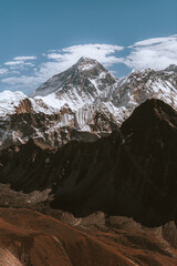 View of Mount Everest from Gokyo Ri, Sagarmatha national park, Everest Base Camp 3 Passes Trek, Nepal