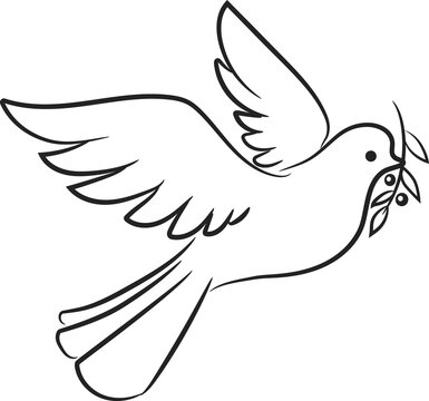 recommend clip art: Dove Christmas holy bird in flight, twig in beak