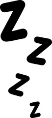 ZZZZ letters, rest and sleep symbol, snore in bed