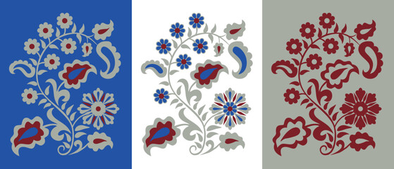 Traditional Crimean Tatar ornamental motif "curved branch"  or "Tree of Life"