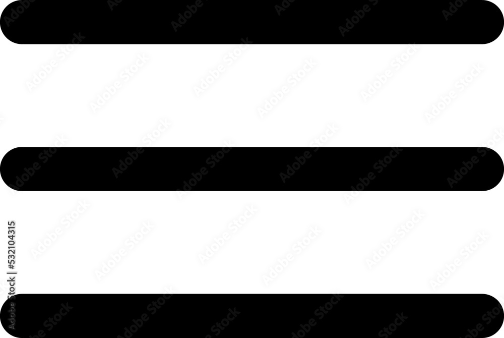 Poster Three bold lines, hamburger menu web app button
