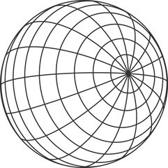 Original globe element sphere grid of Earth planet