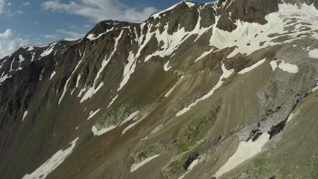 Caucasus, Ossetia. Bugultadon Gorge. East ridge of Nar mountain.