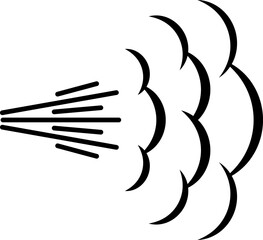 Sprayer deo aerosol flow, spray cloud of perfume