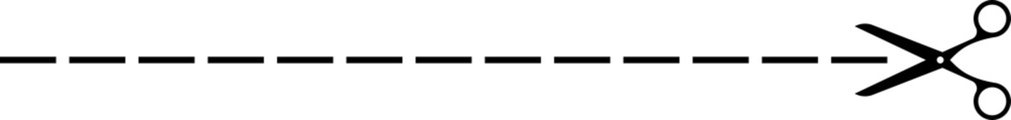 Scissors and separation line, open cut here symbol