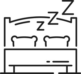 Bedding, time to sleep, double bed with zzz sign