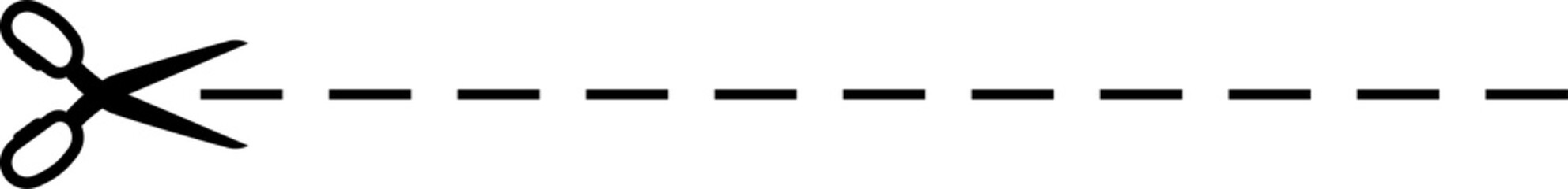 Open cut here symbol, scissors and separation line