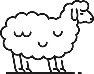 Sheep animal thin line, counting for sleep outline