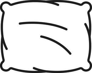 Pillow soft feather cushion isolate thin line icon