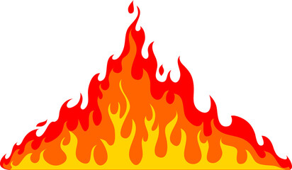 Red and yellow firewall burn, flaming inferno fire