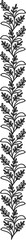 Vertical separator floral ornament, flourish line