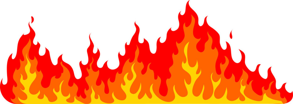 Cartoon fire flame frame burning frame border sign