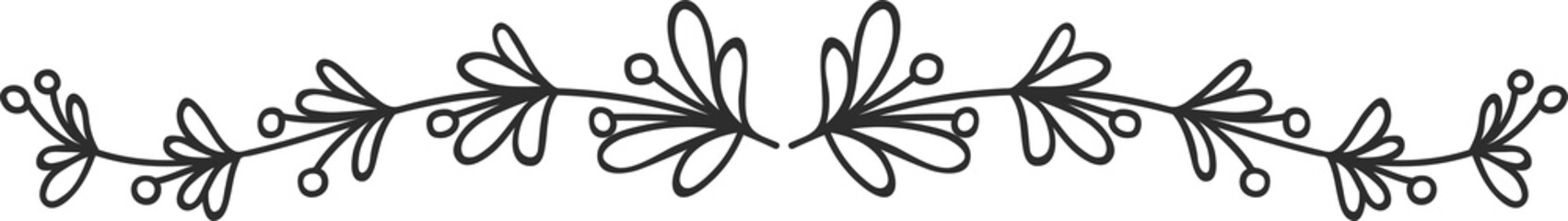 Text divider with floral ornament decoration line