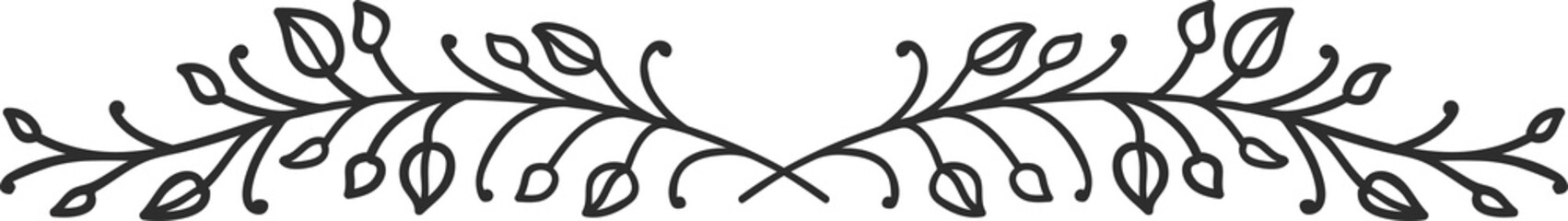 Ornamental separator, floral elements and leaves