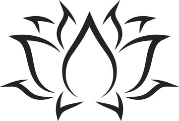 Lotus icon of flower with blooming petals
