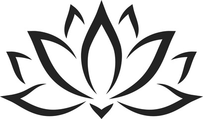 Lotus icon, line art flower of yoga or spa symbol