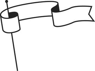 Retro pennant flag or royal pennon on flagpole