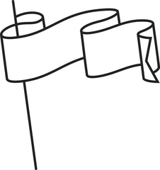 Retro pennant flag or banner waving on flagpole