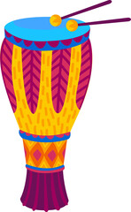Brazilian or african drum, cartoon music instrument