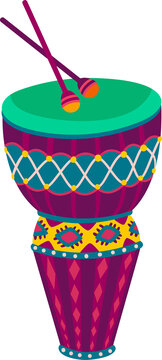 Brazilian or african drum, vector djembe or bongo