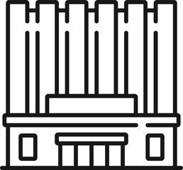 Cinema building linear icon. Outline movie theatre