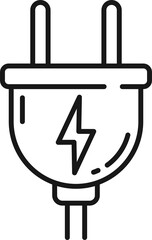 Electric car charging power socket with cable icon