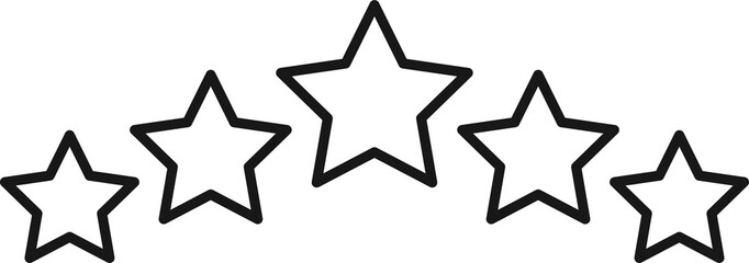 Five star ranking mark, best quality review rating