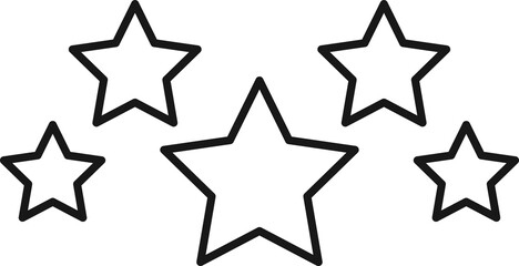 Obraz premium Rating mark of isolated outline five stars rating