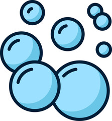 Soapy suds, blue bubbles of foam, laundry sign