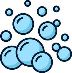 Blue isolated foam balls icon, Ssh soap bubbles